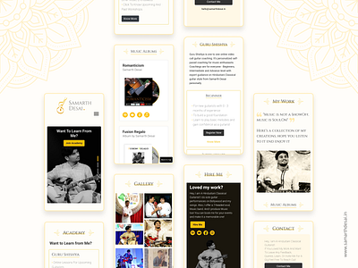 Samarth Desai | Mobile Website aesthetic classical figma indian mobile web mobile website musician portfolio website responsive website traditional uiux uiuxdesign webdesign website