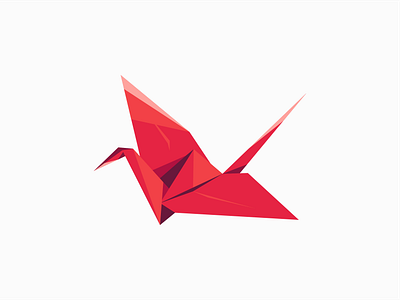 Origami Crane 3d adobe illustrator crane daily design digital art illustration minimal origami vector