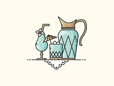 Drinking Scene cocktail design drinks glass icon illustration retro summer vector vectorart vintage