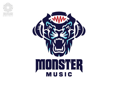 Monster Music logo animal beast branding headphones logo monster music