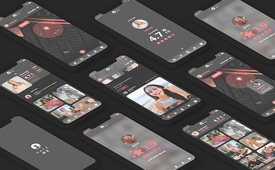 Rate Me | UI Design app black mirror dark mode logo pink rate me social app social media app social network socialmedia ui