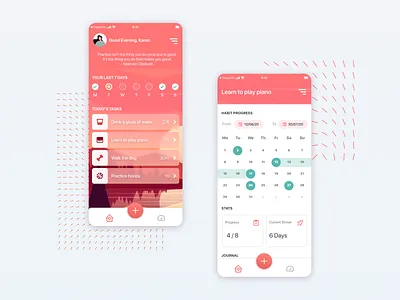 Habits Tracker App Concept app habits lifestyle tracker translucent