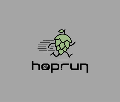 Running Hop Logo hop hops illustrator logo minimalist race run running running hop vector