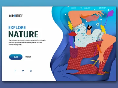 Web site design about nature design flat graphic graphic design illustration illustrator ui ux vector webdesign