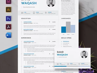 Resume With Bussines Card a4 clean cover letter creatiforest creative curriculum vitae cv cv design elegant resume template resume word
