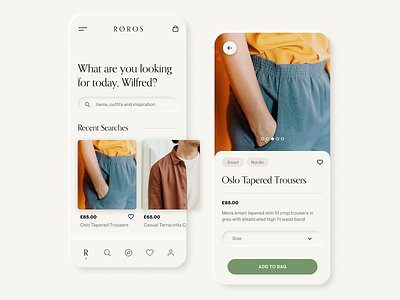 Scandinavian Fashion App app beige brand clean clothing design fashion minimal mobile natrual neumorphic neumorphism nordic scandinavian serif shadow skeuomorphic sustainable ui ux