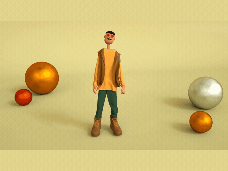 Buddy 3d animation character cinema4d design gif illustraion minimalistic modern