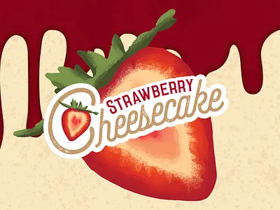 Strawberry Cheesecake beer beer label cheesecake green illustration strawberry texture textured typography