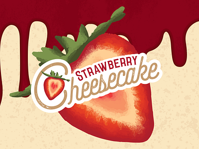 Strawberry Cheesecake beer beer label cheesecake green illustration strawberry texture textured typography