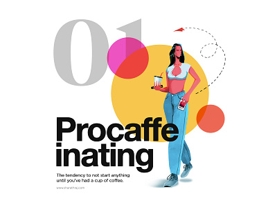 PROCAFFEINATING - ILLUSTRATION adobe illustration illustrator landingpage photoshop uidesign wacom