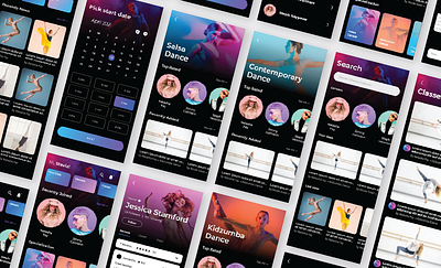 Dance Class - UI Design for Dance Class brand identity branding design graphic design logo ui ui design ui ux user interface user interface design ux visual identity