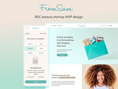 B2C beauty startup MVP design - Full UX case study b2b beauty cosmetics design system desktop app ecommerce figma mvp quiz reviews startup ui design ux design