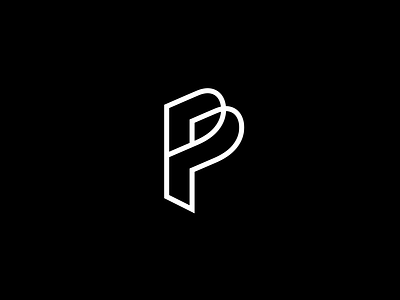 P abstract design geometry line logo logotype mark minimal monogram p simple type