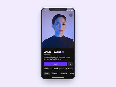 User profile app clean dark ui figma ios iphone minimal mobile profile ui user profile ux