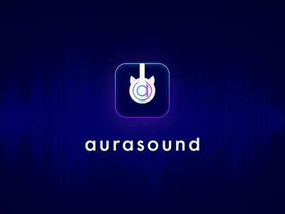 Music records logo branding gradient graphic headphone headphones logo music label sound