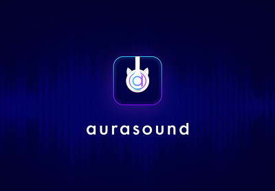 Music records logo branding gradient graphic headphone headphones logo music label sound