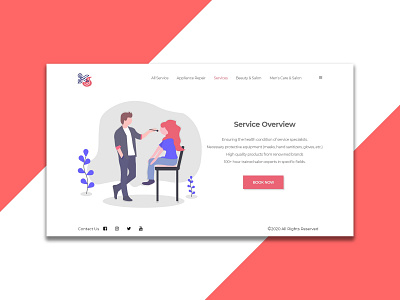 Beauty and Saloon Launching Page brand brand design brand identity branding creative creative design illustraion illustration landing page landing page design landingpage launcher launching launching page modern photoshop typography ui ux vector