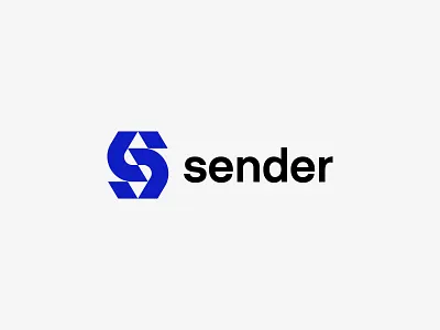 sender blue identity logo logodesign mark minimal s symbol