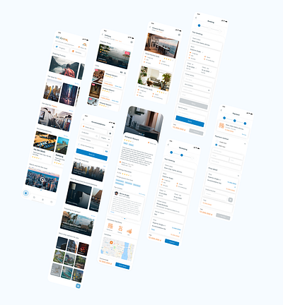 Booking app ui design travel app