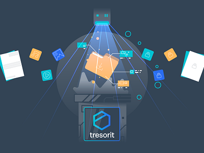 Tresorit Playoff data design encryption illustration lasers playoff process