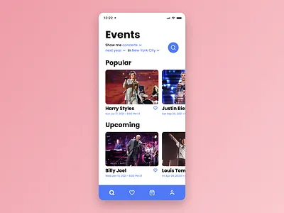 Daily UI 070—Event Listing app app design daily daily 070 daily ui daily ui 070 dailyui dailyuichallenge design event listing events harry styles interface ui ui design