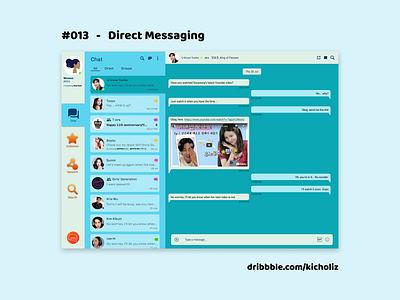 DailyUI 013 - Direct Messaging (wuwus) chat dailyui dailyui 013 desktop desktop app direct messaging kpop messenger web design