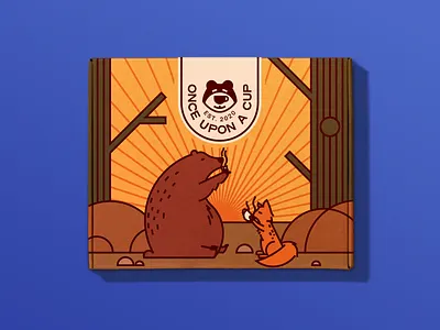 Once Upon a Cup animals box art coffee cup design espresso forest graphic design identity packaging