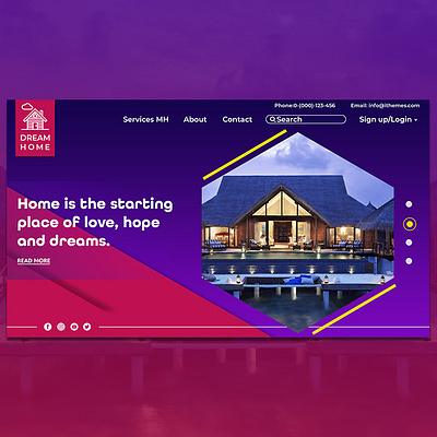 RealEstate - Dream Home application branding builder building dailyui design designer designs home landing page lifestyle lovers management properties property real estate realestate ui ux website