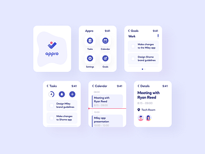 Task Management Watch App app app design application blue clean ecommerce interaction design interface design ios iphone minimal mobile screen task management app ui uidesign user experience user interface ux uxdesign