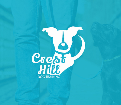 Crest Hill Dog Training Logo branding design dog training dogs flat icon logo minimal petcare petshop training typography vector