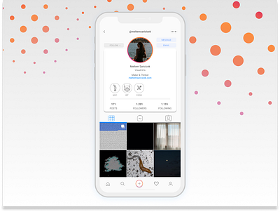 Instagram Page Concept bio clean concept dailychallenge dailyui figma fun images instagram ios iphone photography profile redesign redesign. sample sketch thoughts uiux uxdesign