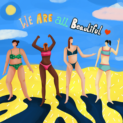 Beautiful Women beach beautifulwomen digital art girls illustration procreate strongwomen swimsuit women in illustration