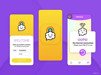 Kids Chat App Concept Ui 1950labs app icon kids logo mobile product design rainbow secure ui ui design ux