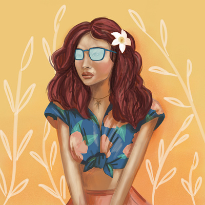 Tropical Woman design digital illustration illustration illustration art portrait illustration tropical woman woman illustration woman portrait