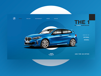 BMW THE 1 | Concept Page blue bmw car cars design freelancer minimal ui user experience user interaction user interface ux web web designer website