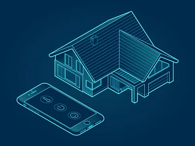 Smart home home illustration iphone isometric smart smarthome smartphone vector