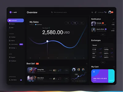 QMarket - Dashboard card crypto crypto wallte cryptocurrency dashboard dashboard ui design ethereum interface marketplace matket minimal nft nft item nft market nft website panel stock trade web