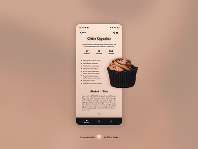 DailyUI #040 - Recipe adobe illustrator adobe xd browns carousel coffee cupcake daily 100 challenge daily ui dailyui funky gradient minimalism modern design modernism recipe recipe app space typogaphy ui ux