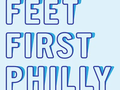 Feet First branding caution city cone crosswalk design logo pedestrian philadelphia shadow type typography urban vector