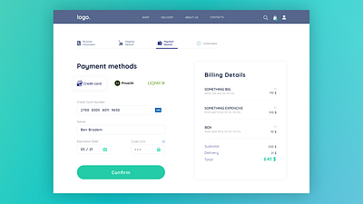 Credit Card Checkout design ui webdesign