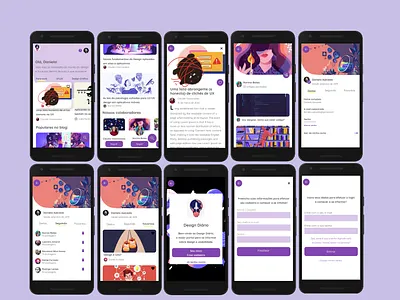 Desenho de telas - App Design Diário android app app app design apple design design illustration iphone app design ui user interface