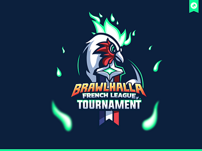 Cock Mascot Logo eSport branding brawlhalla cock didier esport graphiste illustration laureaux logo mascot