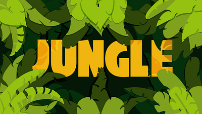 Jungle design flat green illustration illustrator jungle jungle safari minimal plants typography vector yellow