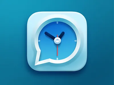 Speaking Clock IOS Icon design 2d 3d clock clock flat graphic design icon icon design ios icon iphone icon material design minimalistic mobile design speaking clock ui ux vibrant