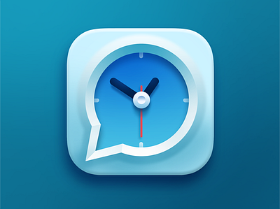 Speaking Clock IOS Icon design 2d 3d clock clock flat graphic design icon icon design ios icon iphone icon material design minimalistic mobile design speaking clock ui ux vibrant