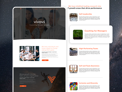 Vivovii Website Design 1950labs black business dark ui desktop orange professional ui uiux website website builder website design wordpress wordpress blog wordpress theme