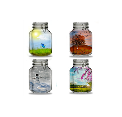 Seasonal jars adobe creative creativedesign design graphic graphicdesign graphicwork illustration illustrations jars photo art photo manipulation seasoning seasons surreal visual