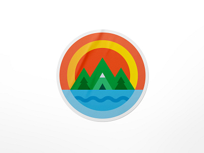 Sunset on the mountain brand identity branding clean design colors dribbble exploration fresh geometric gradients illustration logo playoff simple form sticker design sticker mule stickermule stickers summer sunset visual design