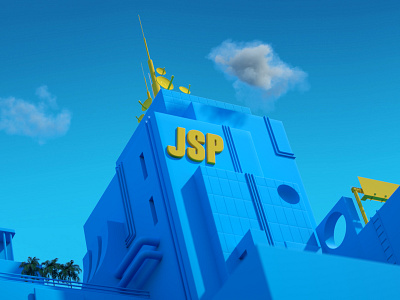 JSP Tower. architect cinema4d city color design gradient graphic illustration illustrator logo minimalism minimalist octane render photoshop sky tower ui uidesign ux webdesig