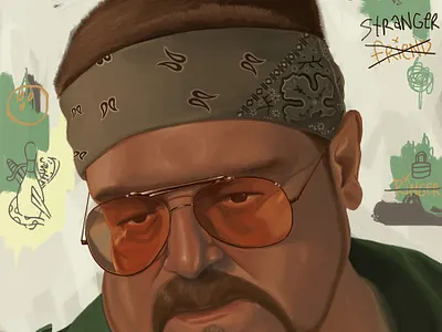 Walter Sobchak (The Big Lebowski) big lebowski digital illustration digital painting drawing green illustration illustration art john goodman movie art photoshop art portrait art portrait illustration